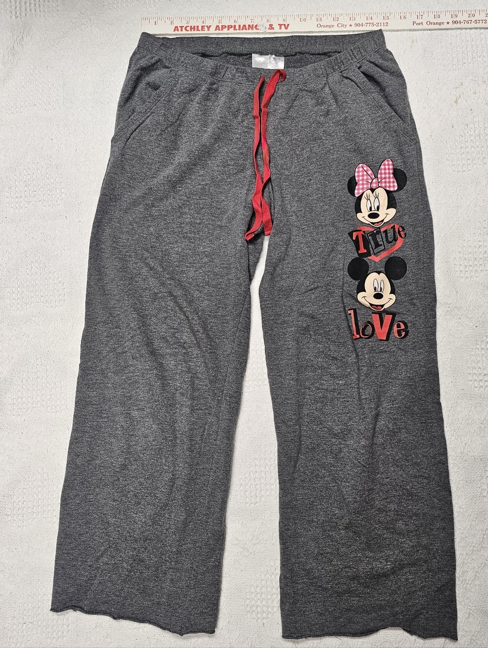 Minnie Mouse Gray Lounge Pants with Red Accents